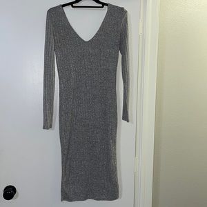Grey bodycon midi dress